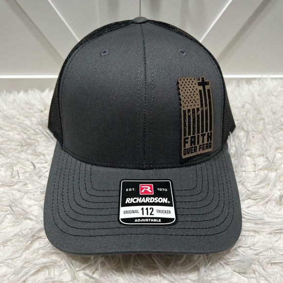 Faith over fear. Laser engraved Richardson 112 trucker hat. - Picture 2 of 3